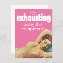 Mujer ventilado reclinando postal