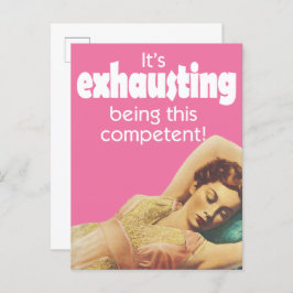 Mujer ventilado reclinando postal