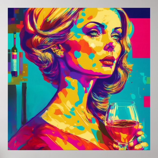 Mujer ventilado sostiene arte abstracto de vidrio  (Frente)