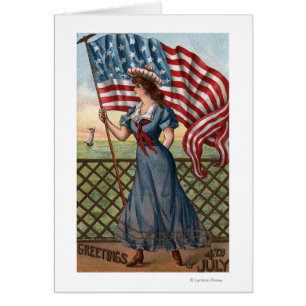 Mujer vestida patrioticamente