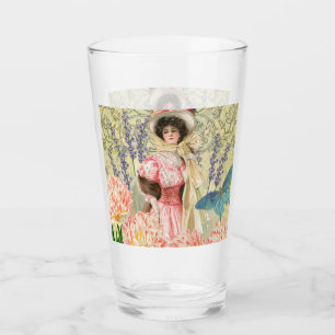 Mujer Victoriana Floral Rosa Regencia