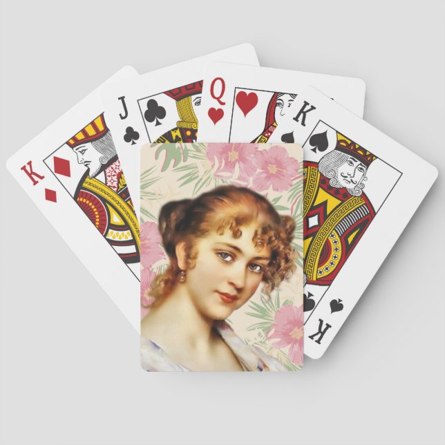 Mujer victoriana jugando cartas (Reverso)