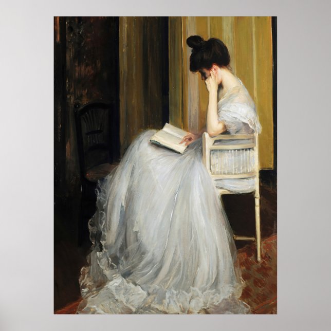 Mujer victoriana leyendo arte antiguo (Frente)