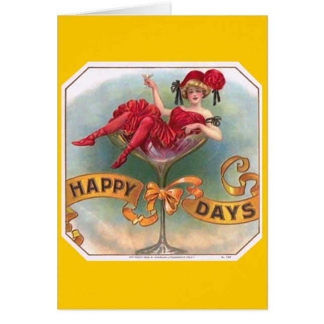 Mujer victoriana Red Champagne feliz (Frente)