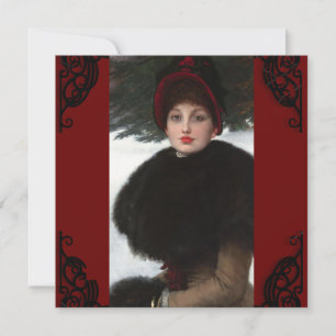 Mujer victoriana retrato de invierno vintage