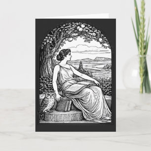 Mujer Vintage Art Nouveau Leyendo Bajo un Árbol