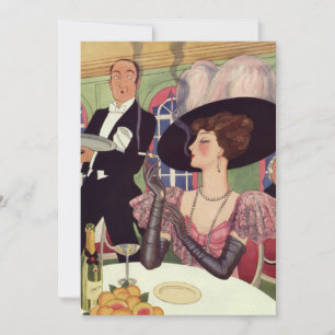 Mujer vintage fumando cigarrillo bebiendo champán