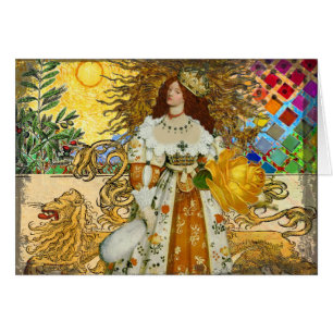 Mujer Vintage Sol Dorado: Arte de Collage de Leo Z