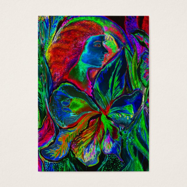 Mujer y flor, colores profundos (m4sol) (Frente)