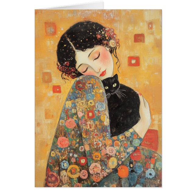 Mujer y gato inspirados en el klimt (Frente)