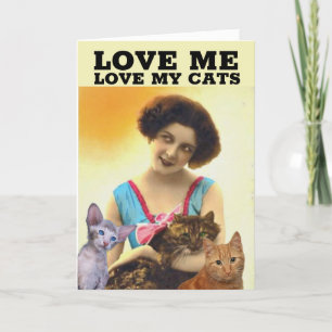 MUJER Y GATOS (MAMÁ DE GATOS) TARJETAS DE SALUDO E