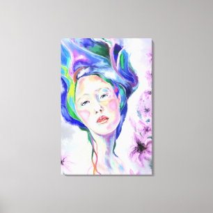 Mujer y Lirios Impresión en Lienzo - Pintura