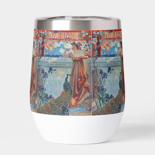 Mujer y pavo real de arte (Trasero)