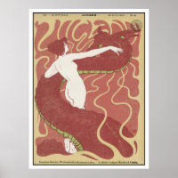 Mujer y serpiente - Art Nouveau - Arte Jugativo
