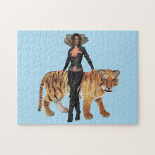 MUJER Y TIGRE FANTASÍA PUZZLE