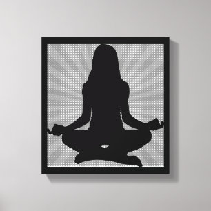 Mujer Zen Negra haciendo Yoga Meditación Lienzo Pa
