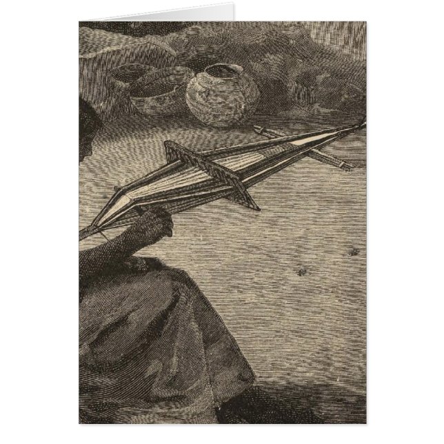 Mujer Zuni tejiendo cinturón (Frente)