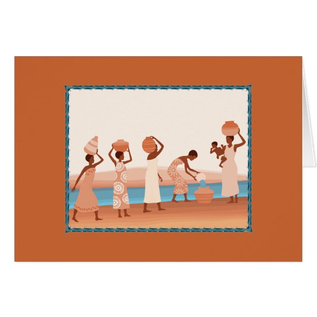 Mujeres africanas hermosas que recogen el agua (Anverso (Horizontal))