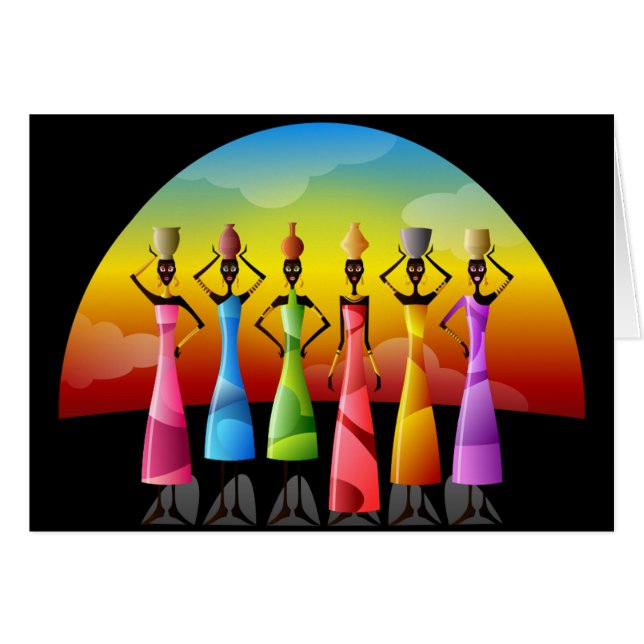 Mujeres africanas vestidas con colorido Kwanzaa (Anverso (Horizontal))