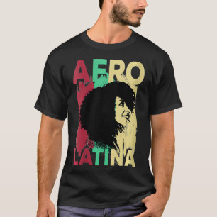 Mujeres Afro Latina y la camiseta Orgullosa Negro 