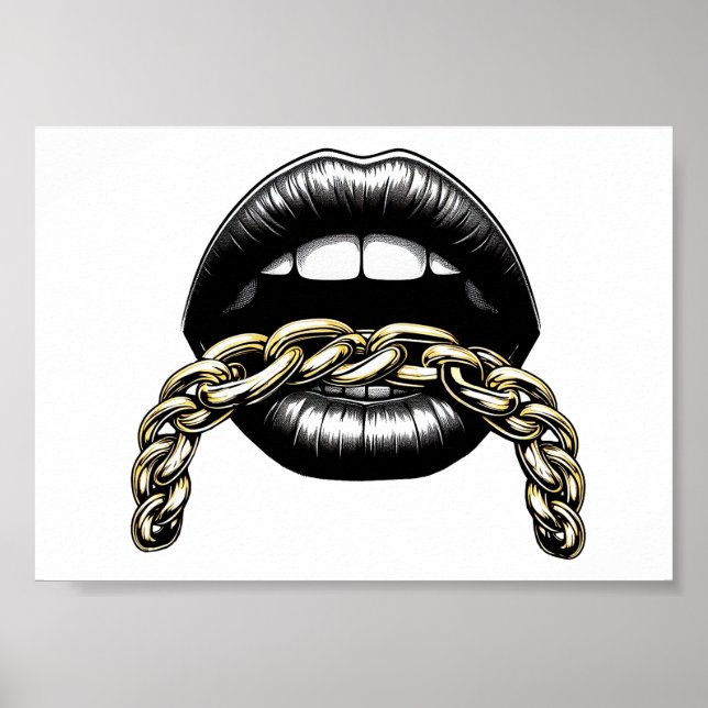 mujeres boca labios con ilustracion de arte de la  (Frente)