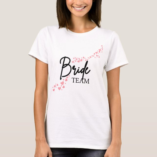 Mujeres - Camiseta Bride Team Corazones  (Anverso)