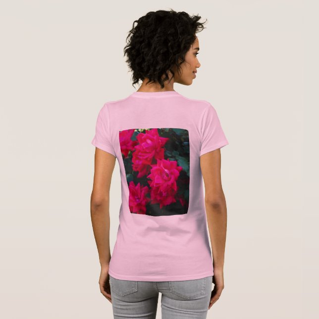 MUJERES CAMISETA EN CAMISA DOBLE LATERAL ROSA (Reverso completo)