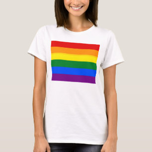 Mujeres camisetas con bandera arco iris LGBT