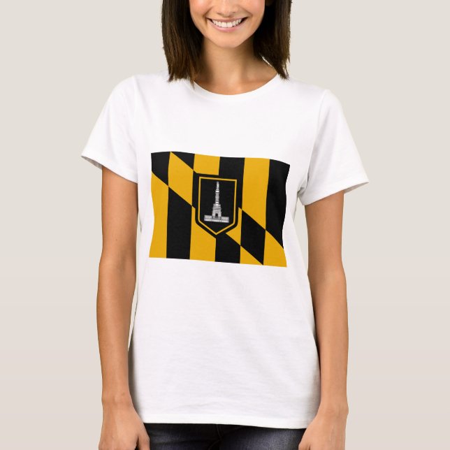 Mujeres camisetas con bandera de Baltimore, Estado (Anverso)