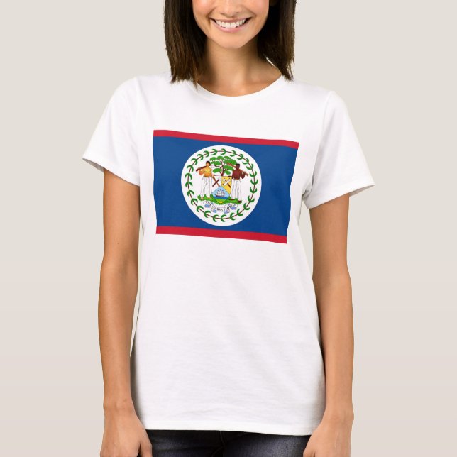 Mujeres camisetas con bandera de Belice (Anverso)