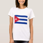 Mujeres camisetas con bandera de Cuba<br><div class="desc">Eleva tu estilo casual con nuestra exclusiva camiseta de mujeres con la bandera de Cuba! Diseñada con meticulosa atención a los detalles, esta camiseta es más que solamente ropa; es una celebración de la herencia cubana y el orgullo cultural. El audaz diseño exhibe con orgullo las icónicas franjas azul, blanca...</div>
