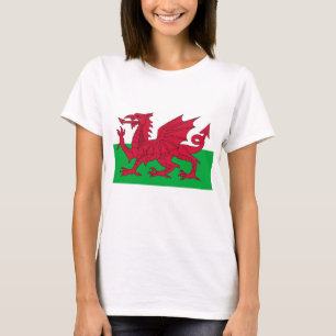 Mujeres camisetas con bandera de Gales