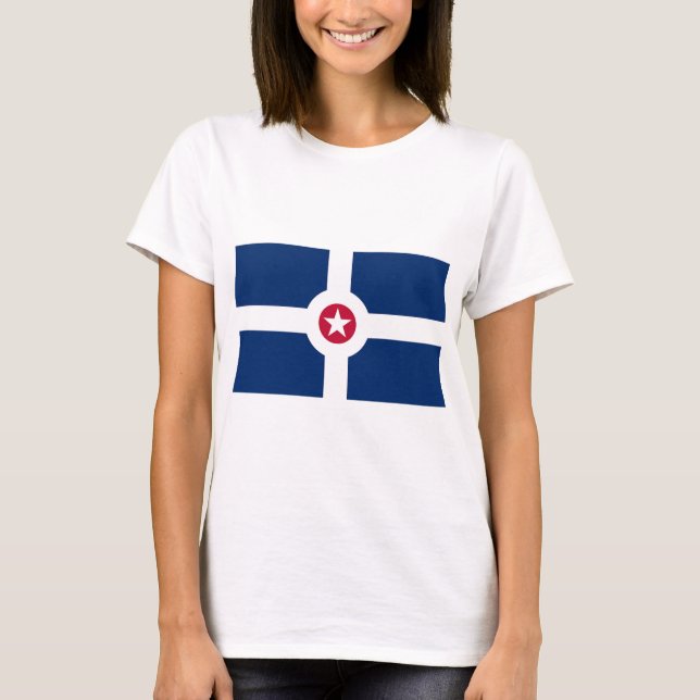 Mujeres camisetas con bandera de Indianápolis, Est (Anverso)