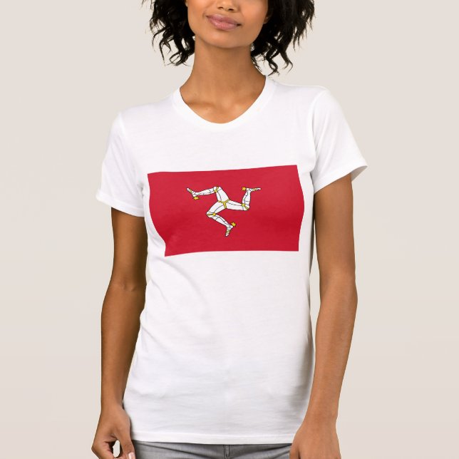 Mujeres camisetas con bandera de la Isla de Man (Anverso)