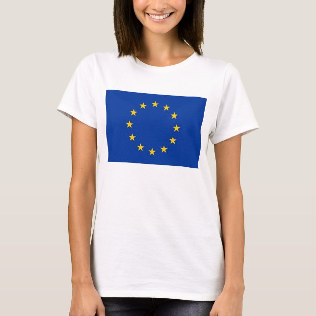 Mujeres camisetas con bandera de la Unión Europea (Anverso)