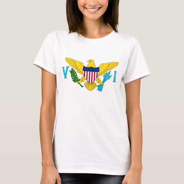 Mujeres camisetas con bandera de las Islas Vírgene (Anverso)