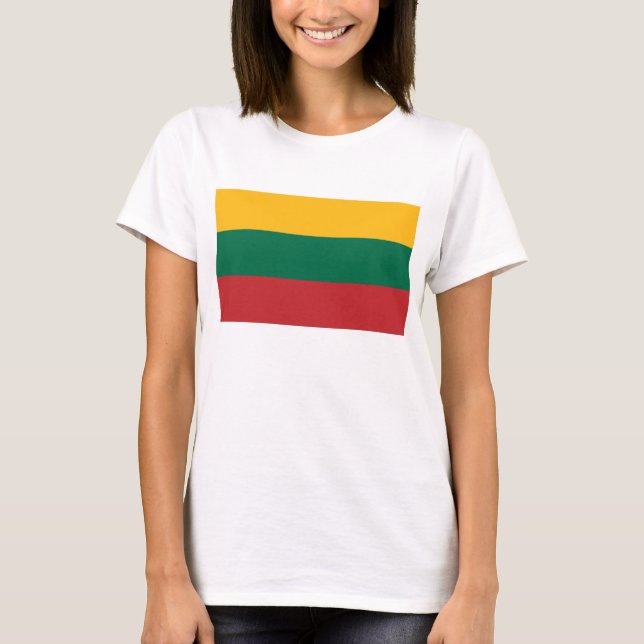 Mujeres camisetas con bandera de Lituania (Anverso)