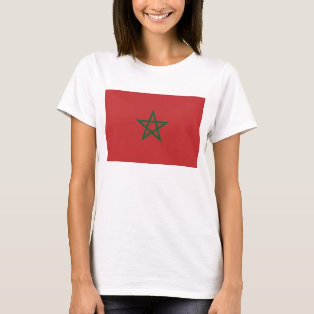 Mujeres camisetas con bandera de Marruecos (Anverso)