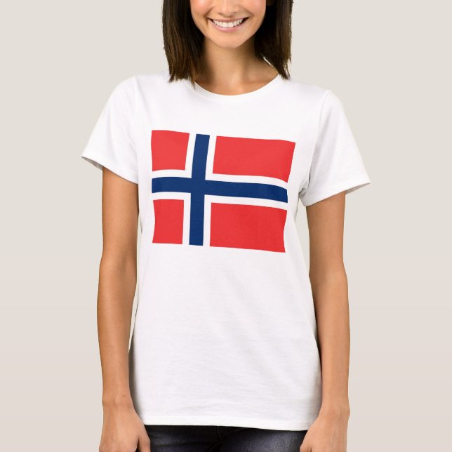 Mujeres camisetas con bandera de Noruega (Anverso)