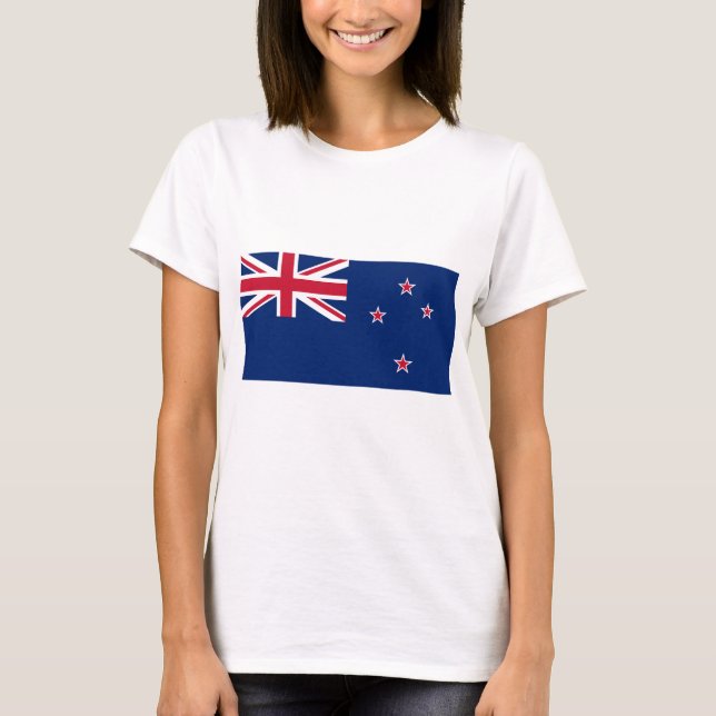 Mujeres camisetas con bandera de Nueva Zelanda (Anverso)