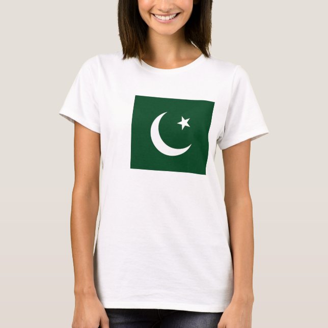 Mujeres camisetas con bandera de Pakistán (Anverso)
