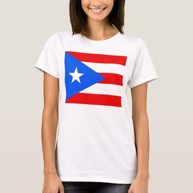 Mujeres camisetas con bandera de Puerto Rico (Anverso)