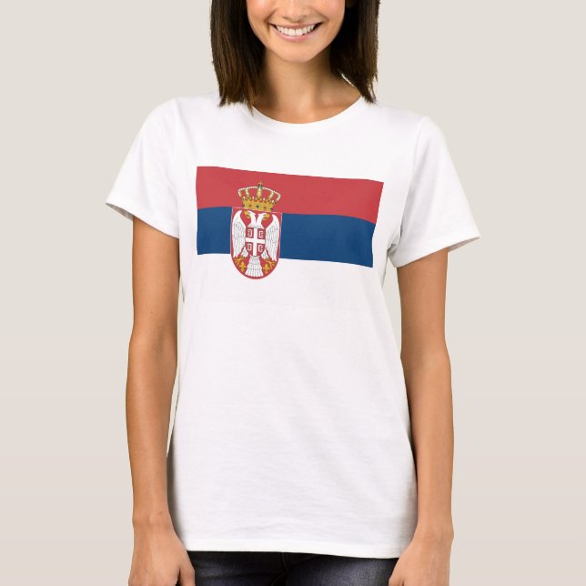 Mujeres camisetas con bandera de Serbia (Anverso)