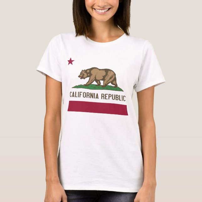 Mujeres camisetas con bandera del estado de Califo (Anverso)