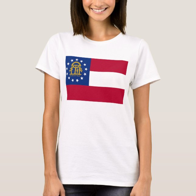 Mujeres camisetas con bandera del estado de Georgi (Anverso)