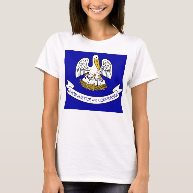 Mujeres camisetas con bandera del estado de Luisia (Anverso)