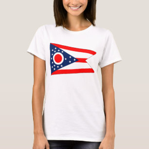 Mujeres camisetas con bandera del estado de Ohio