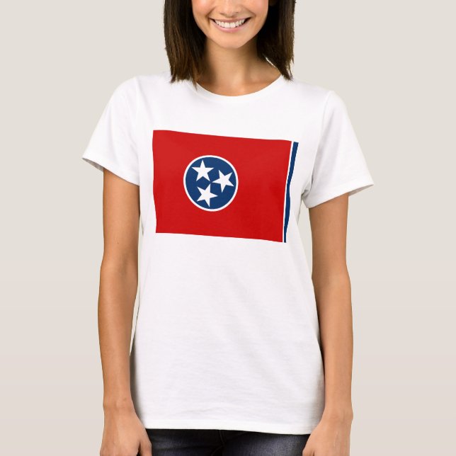 Mujeres camisetas con bandera del estado de Tennes (Anverso)