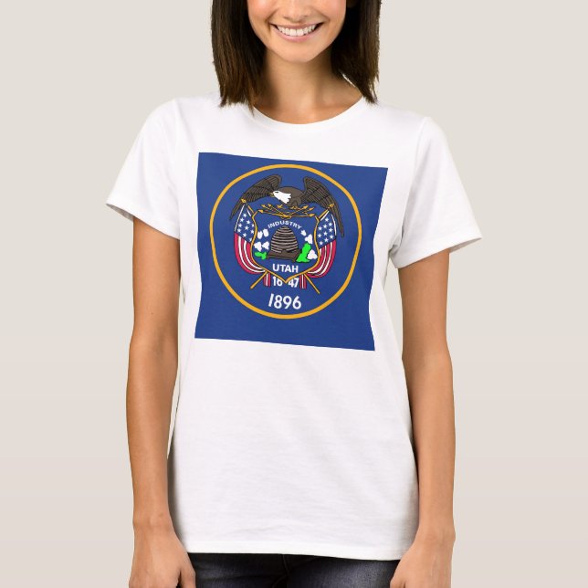 Mujeres camisetas con bandera del estado de Utah (Anverso)