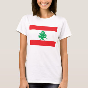 Mujeres camisetas con bandera del Líbano